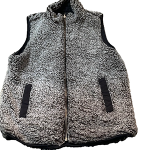 🌿Thread & Supply - Reversible grey fleece and black quilted vest, size S🌿